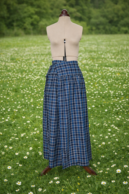 Jupe longue portefeuille à carreaux