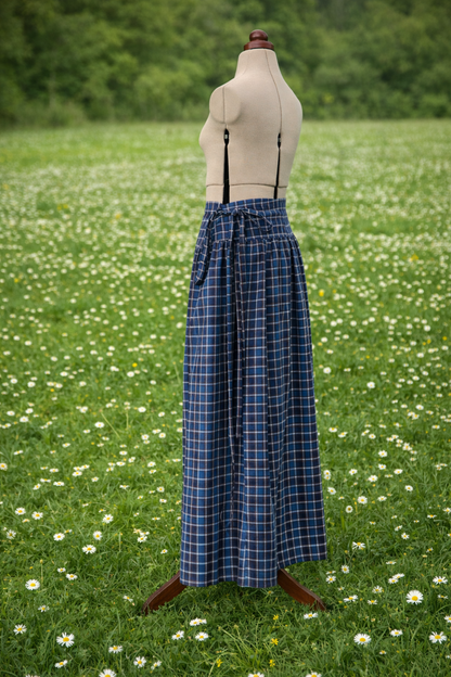 Jupe longue portefeuille à carreaux