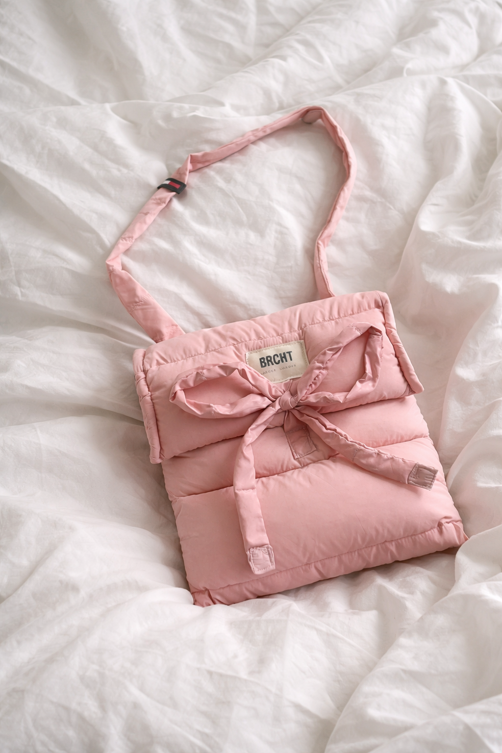 Sac cartable doudoune rose