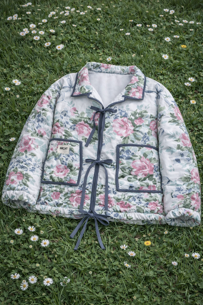 Veste bombers fleuri vintage